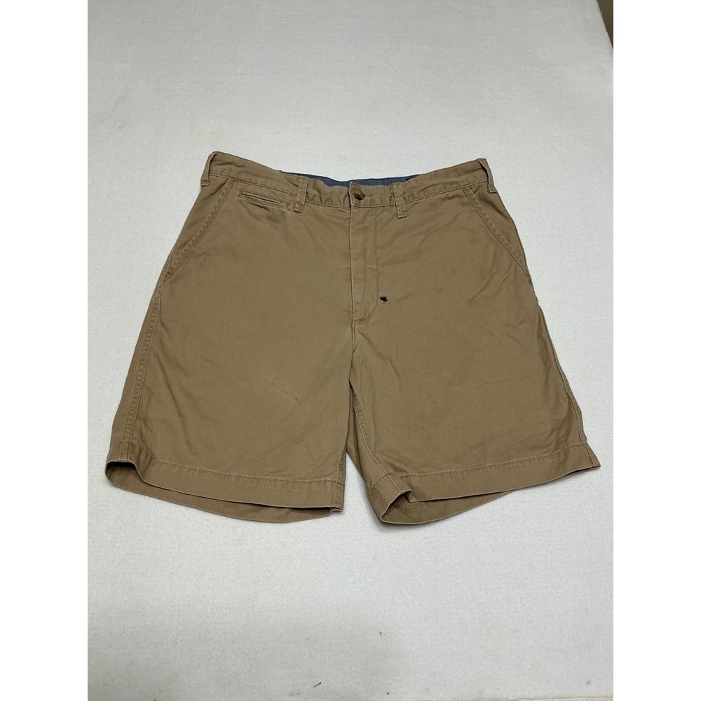 Polo Ralph Lauren Mens Chino Shorts 32 Relaxed Fit Khaki Tan Cotton Pony FLAW